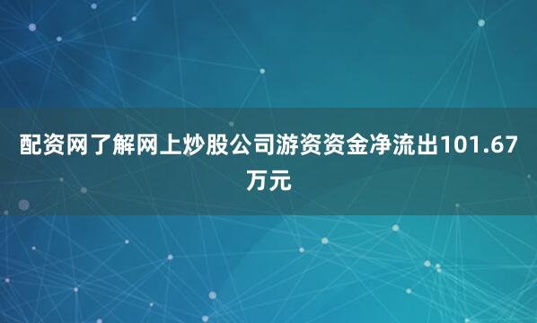 配资网了解网上炒股公司游资资金净流出101.67万元